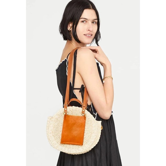 Handbags - CLARE V Bag Womens One Size Cream Poche Moyen Alice Abaca Natural Tan NWT